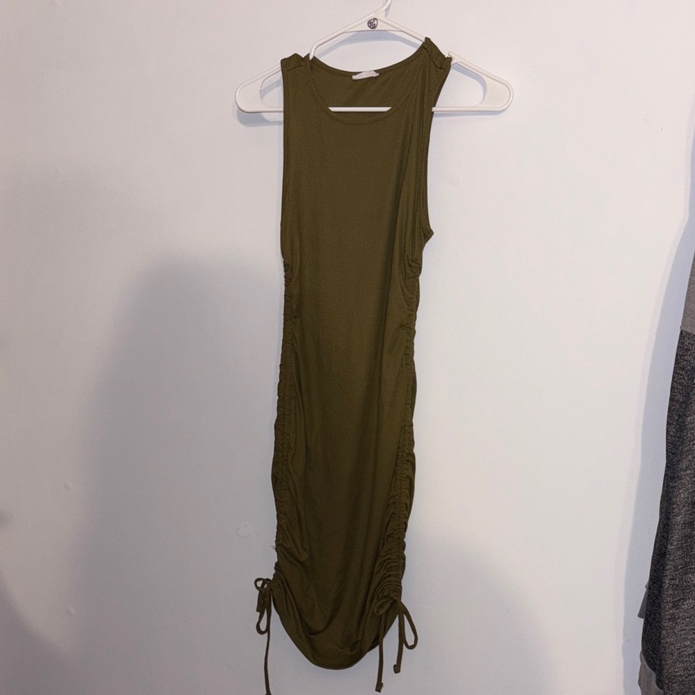 Ardene Olive Green Ruched Dress